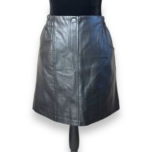 Tu Woman Faux Leather Black Fitted Fully Lined Elastic Waist Mini Skirt